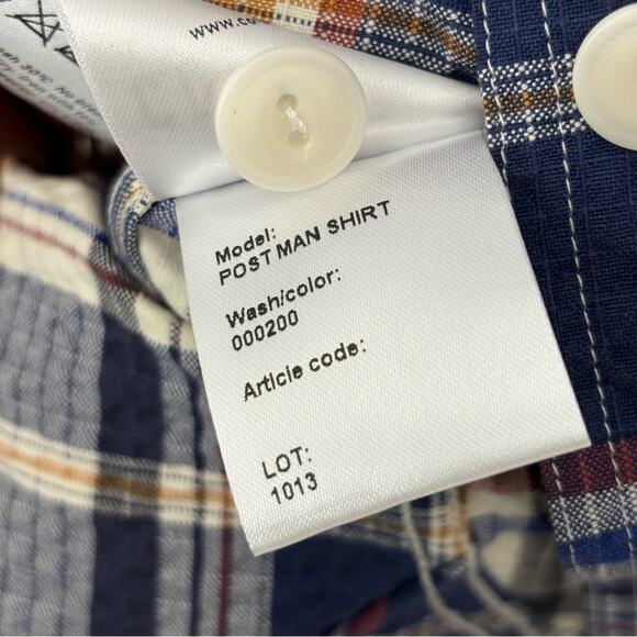 NWT C.O.F Studio Post Man Shirt Dark Blue Navy Medium - Picture 6 of 8